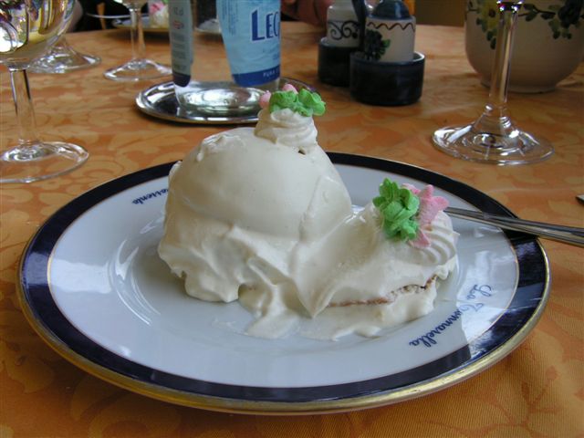 Limoncello cake smothered with whipped cream